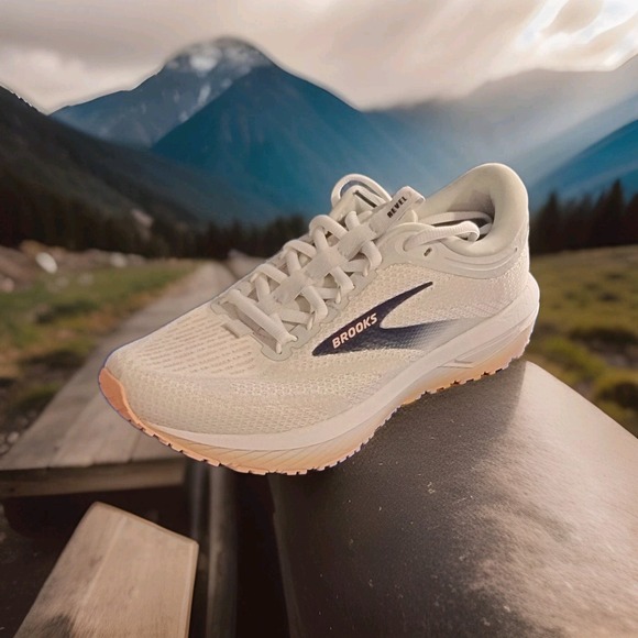 Brooks Shoes - Brooks Revel 7 Women's Athletic Sneaker Oyster White Peach 120424-1B-195